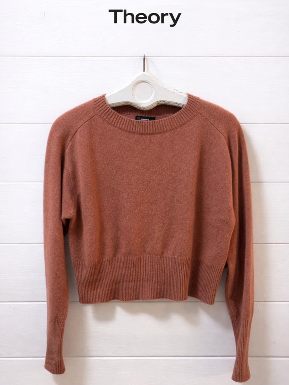 THEORY Pink Cropped Cashmere Sweater size S